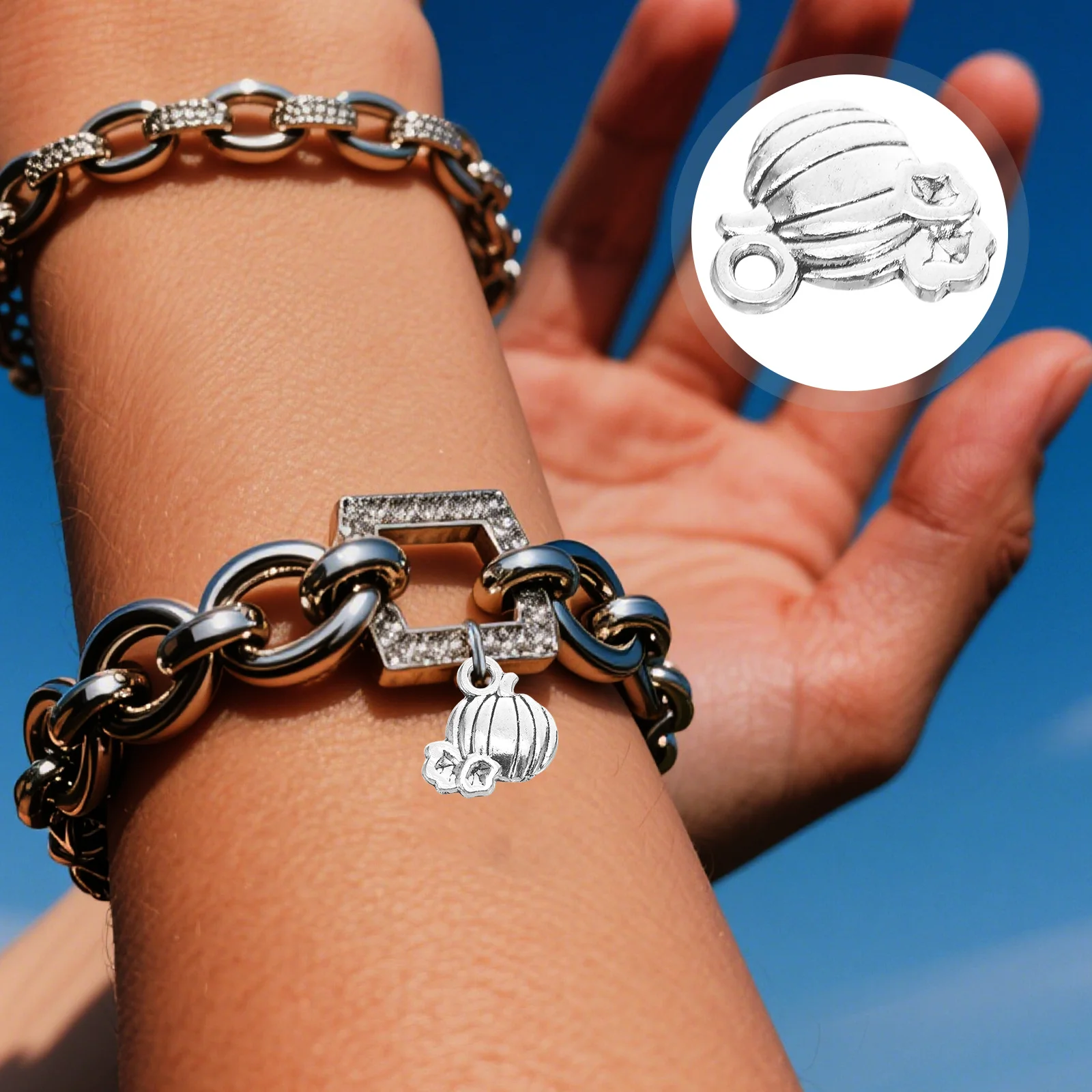 

80 шт. подвески из тыквенного сплава, креативный дизайн, сделай сам, Хэллоуин, изготовление ювелирных изделий, браслет, подвески, набор подвесок в виде тыквы