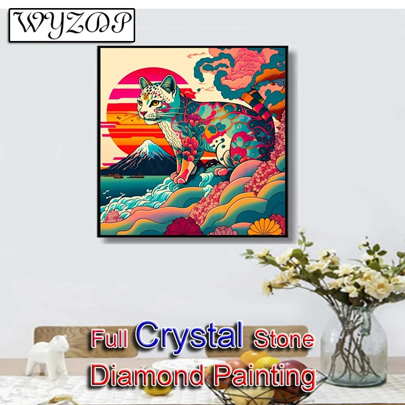 

5D Diy Кристалл Алмазная картина Кошка Полная квадратная мозаика Вышивка Драгоценный камень Набор для вышивки крестом Кристалл Алмаз Искусство Полный кристалл Декор