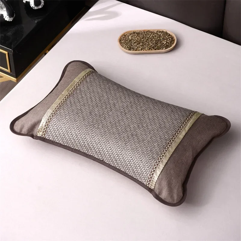 2025 New Buckwheat Pillow Summer Cool Pillow Tea Fragrance Pillow PE Vine Cool Feeling Buckwheat Protect Cervical Spine