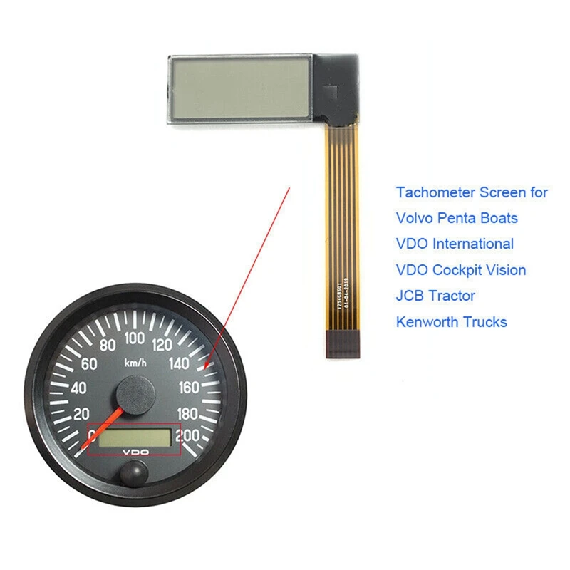 

For Volvo Penta Marine Yanmar Tachometer Hour Meter LCD Display & Ribbon