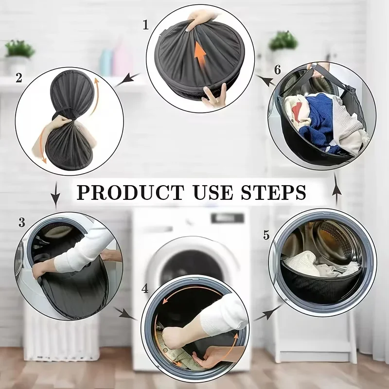 Drying Machine Laundry Basket Cloth Washing Machine Foldable Pop Up Storage Dirty Cloth Basket