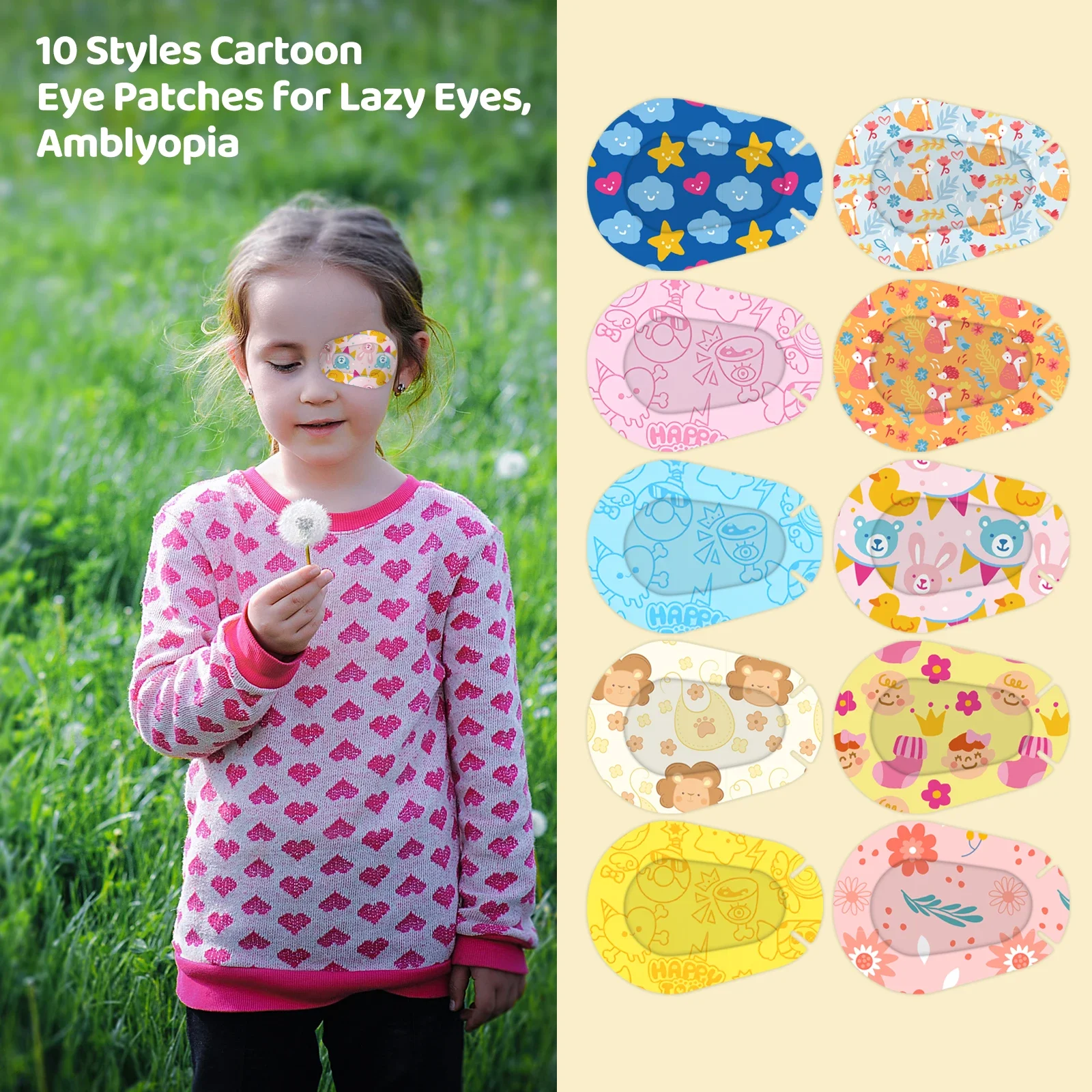 

30Pcs Hot New Amblyopia Eye Patch Adhesive Eye Patches Medical Sterile Eye Pad Protect Eyesight for Kids Girls Boys Vision Care