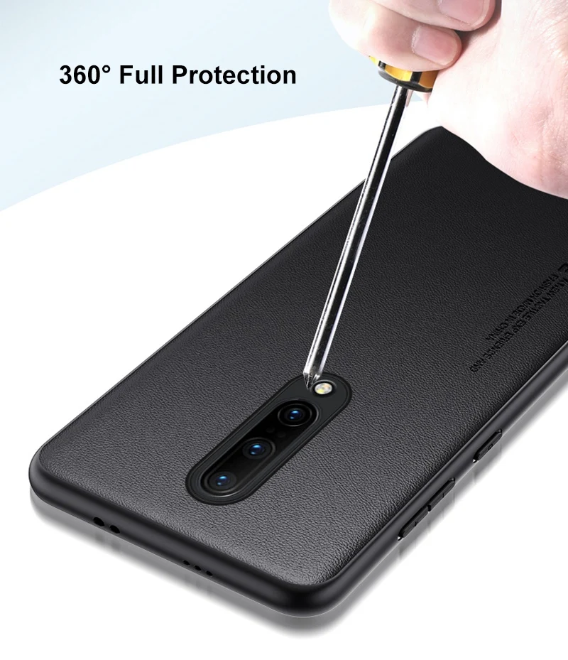 Luxury PU Leather Case For OnePlus 7 Pro 7Pro Back Cover Matte Silicone Shockproof Full Protection Phone Case For One Plus 7 Pro