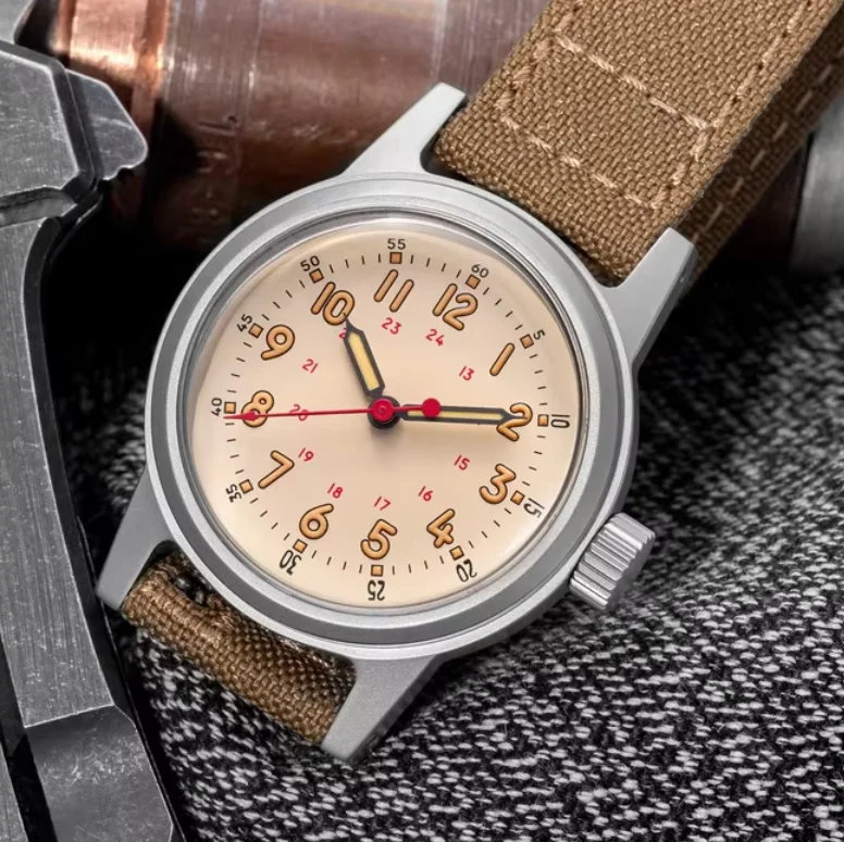 THORN Men Automatic Watch 36MM Pilot Mechanical Wristwatch 15Bar Waterproof C3 Luminous Dial Bubble Sapphire Mirror NH35 Sport