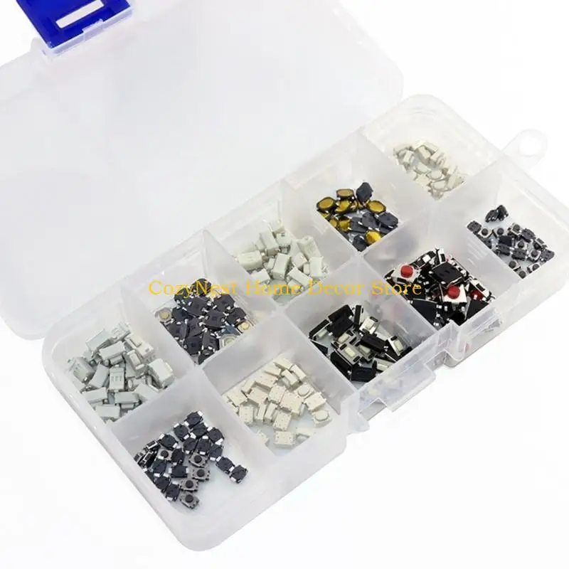 92MF 250Pcs 10 Types Touch Microswitch Momentary Push Button Switches Easy to Use