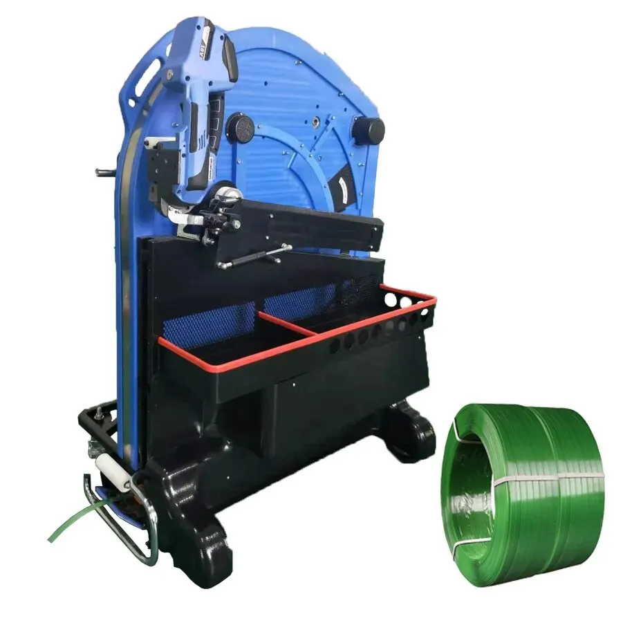 Manufacturer Supply Electric Pallet Strapping Machine Semi-auto Strap Pallet Packing Machine