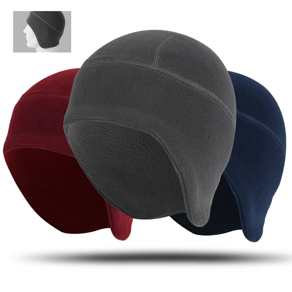 Comfortable Beanie For Cycling Warm Ski Liner Hat 22 27cm Thermal Fleece Cap Full Coverage Design Helmet Liner