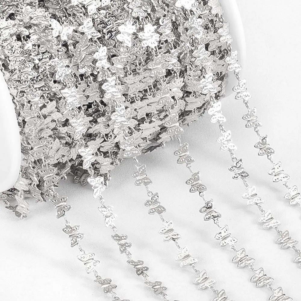 1Meter Stainless Steel 3mm Thick Link Chains Hanging 2.5mm Bead for DIY Men Necklace Bracelet Bag Chain Jewelry Making Wholesale image 3