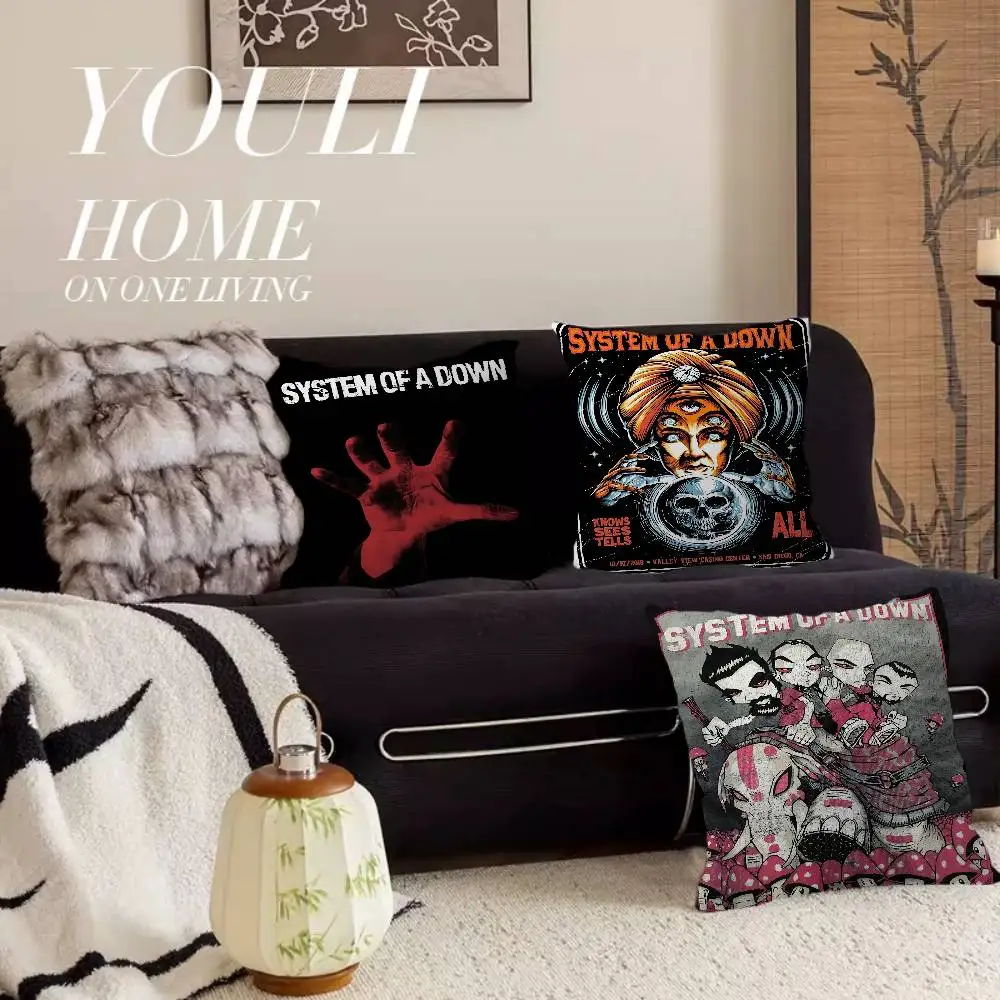 Heavy Metal Band System of A Down  Pillow Cushion Cover Pillowcase Living Room Sofa Home Decor Customized