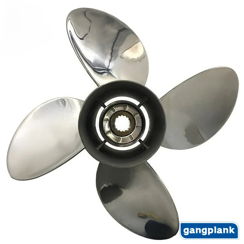 Outboard Engine Stainless Steel Propeller 4 Blades for Yamaha 60/70/75/85/90/100/115/130 HP