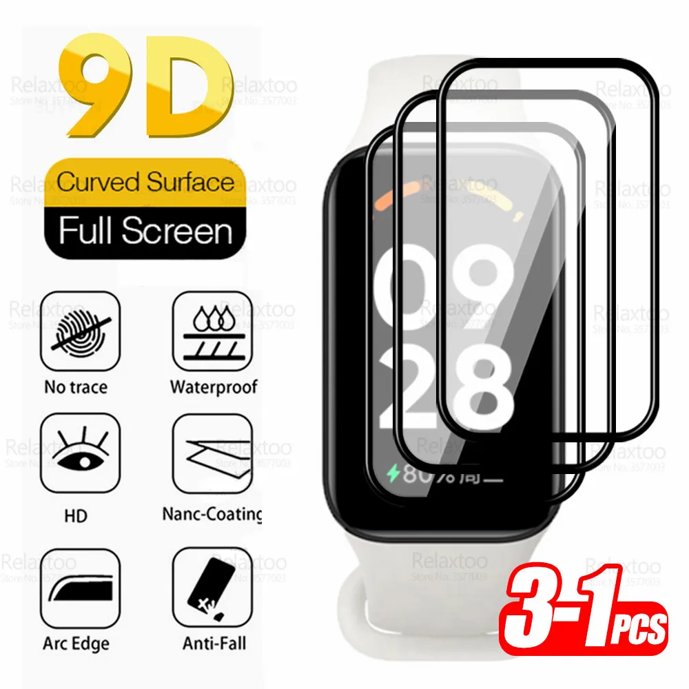 1-3Pcs Full Curved Soft Tempered Glass For Xiaomi Redmi Band 2 Screen Protector Redmy Band2 Redmiband 2 Smart Watch Cover Film