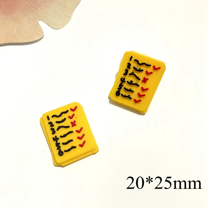 10Pcs 3D PVC Mixed Stationery Learning Series Flat Back DIY Scrapbook Embellishment Phone Craft Decoration Accessories