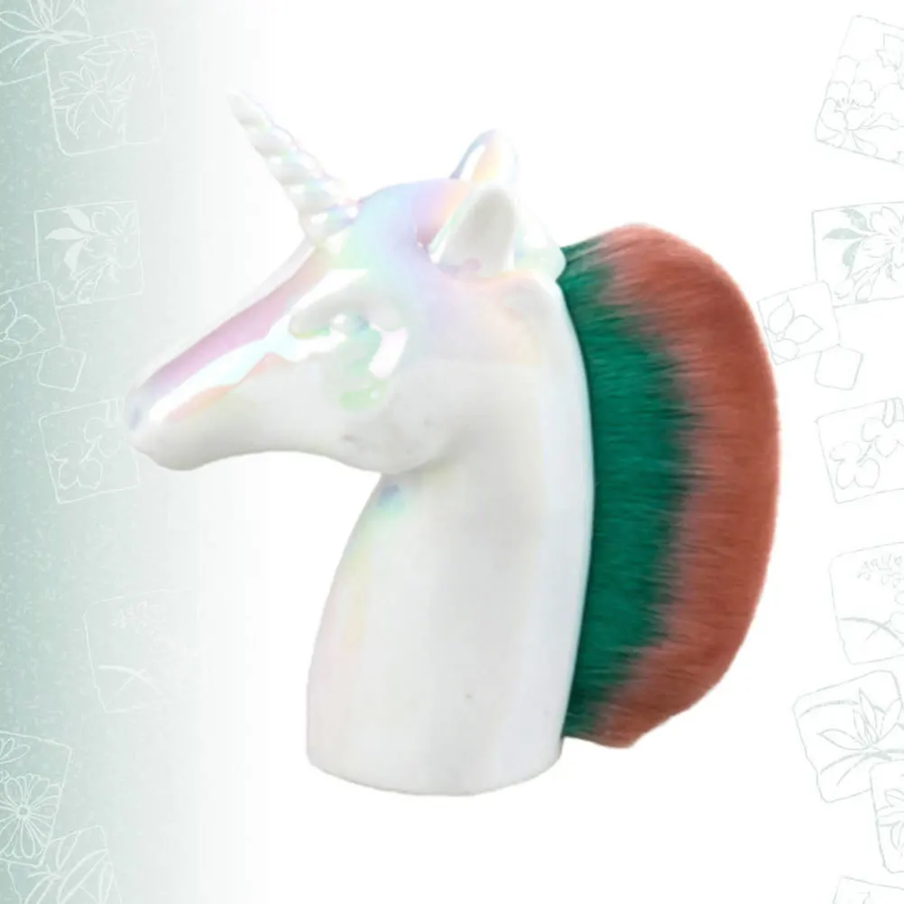

1pc Makeup Brush Unicorn Design Soft Bristles For Foundation Blush Powder Daily Use Tool For Women White