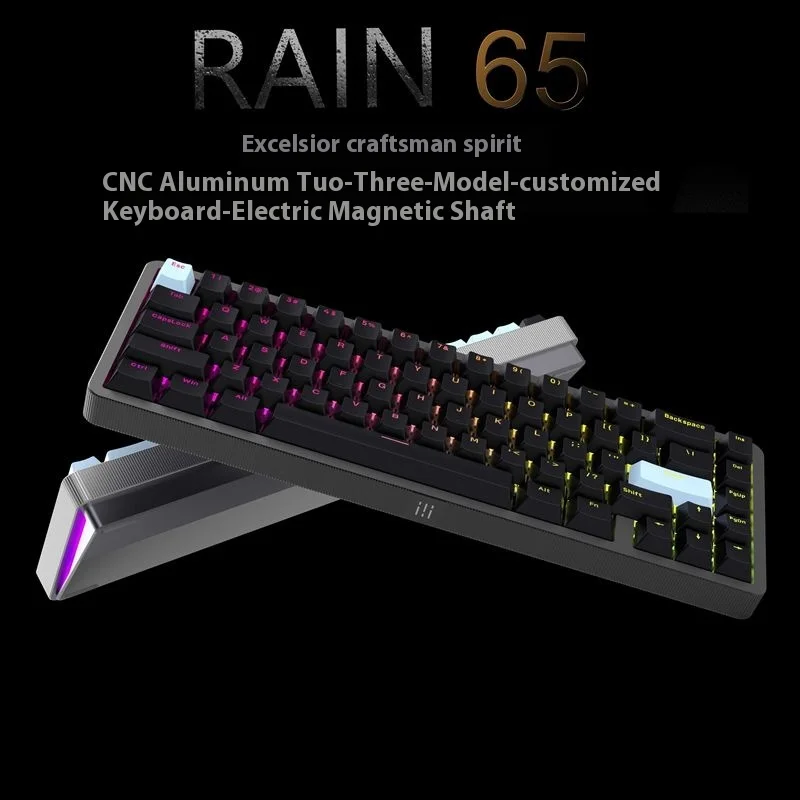 

IPI Rain65 Aluminum Alloy Cnc Dispense Gasket 3-Mode Magnetic Axis Valorant Rgb Game Laptop Office Mechanical Keyboard