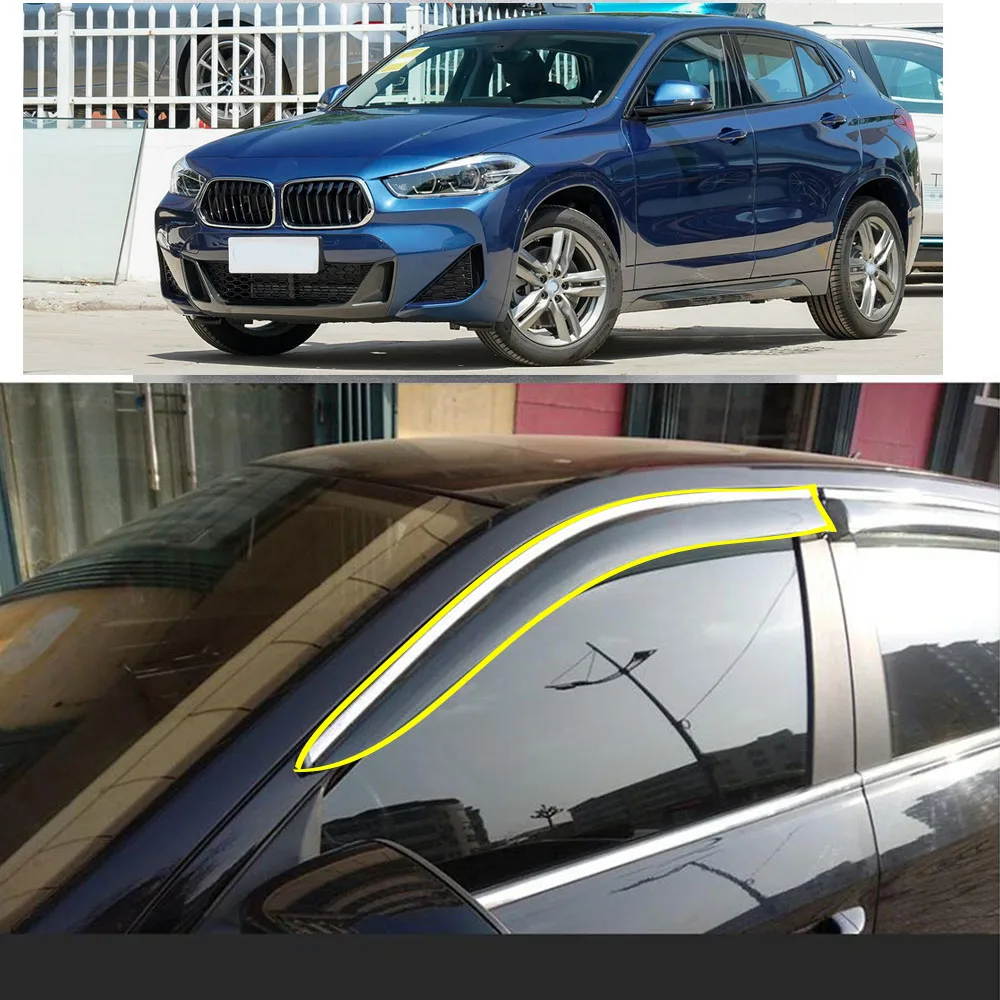 

Car Body Styling Sticker Plastic Window Glass Wind Visor Rain/Sun Guard Vent Parts For BMW X2 2019 2020 2021 2022