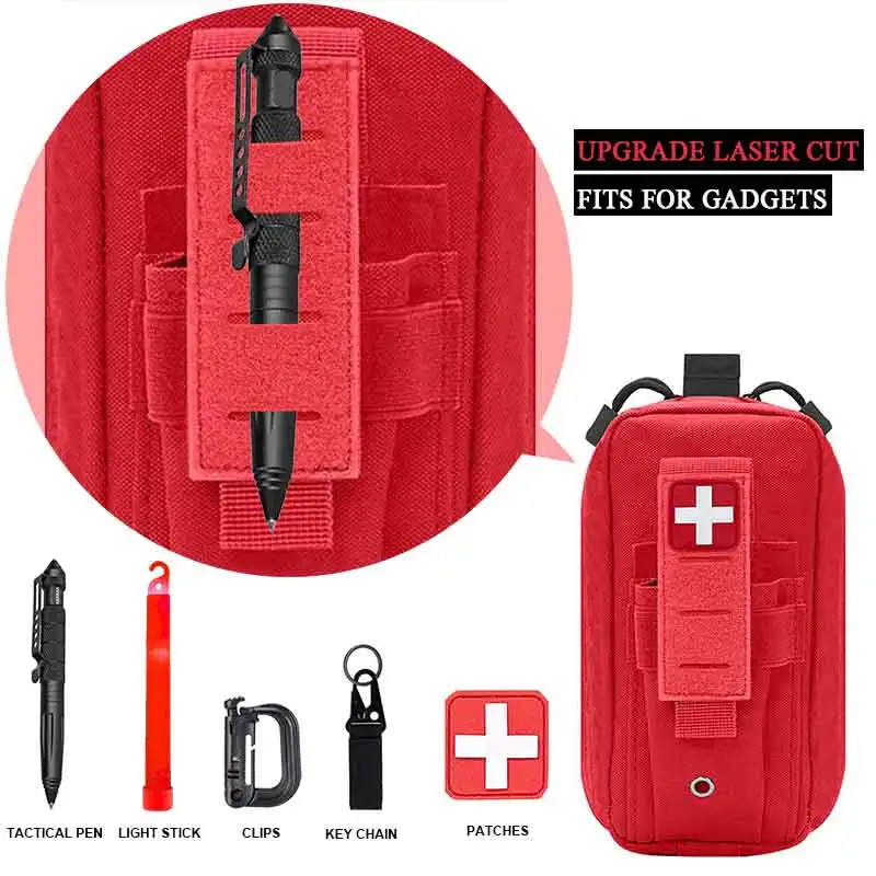 Upgrade Laser Cut Ifak Pouch with Tourniquet Holder, Molle Medical Pouch, Tactical Molle EMT Belt First Aid Pouches for Medic