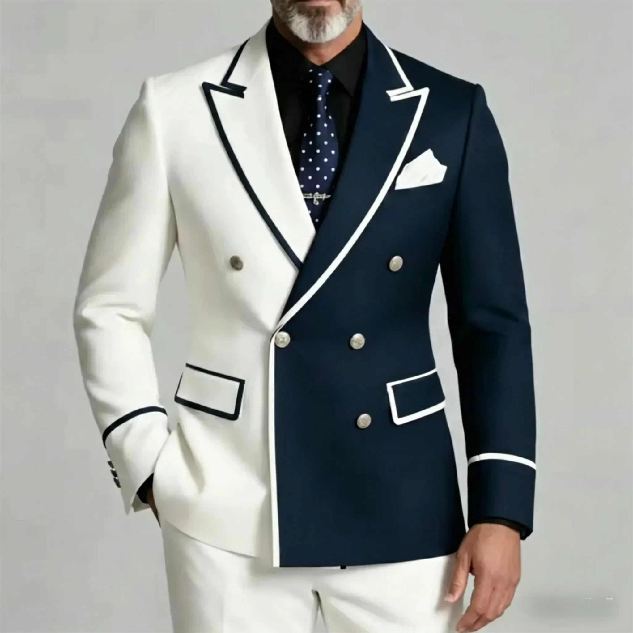 

High Quality Men's Suits Formal Regular Length Peak Lapel Slim Fit 2 Piece Jacket Pants Sets Fashion Business Evening
