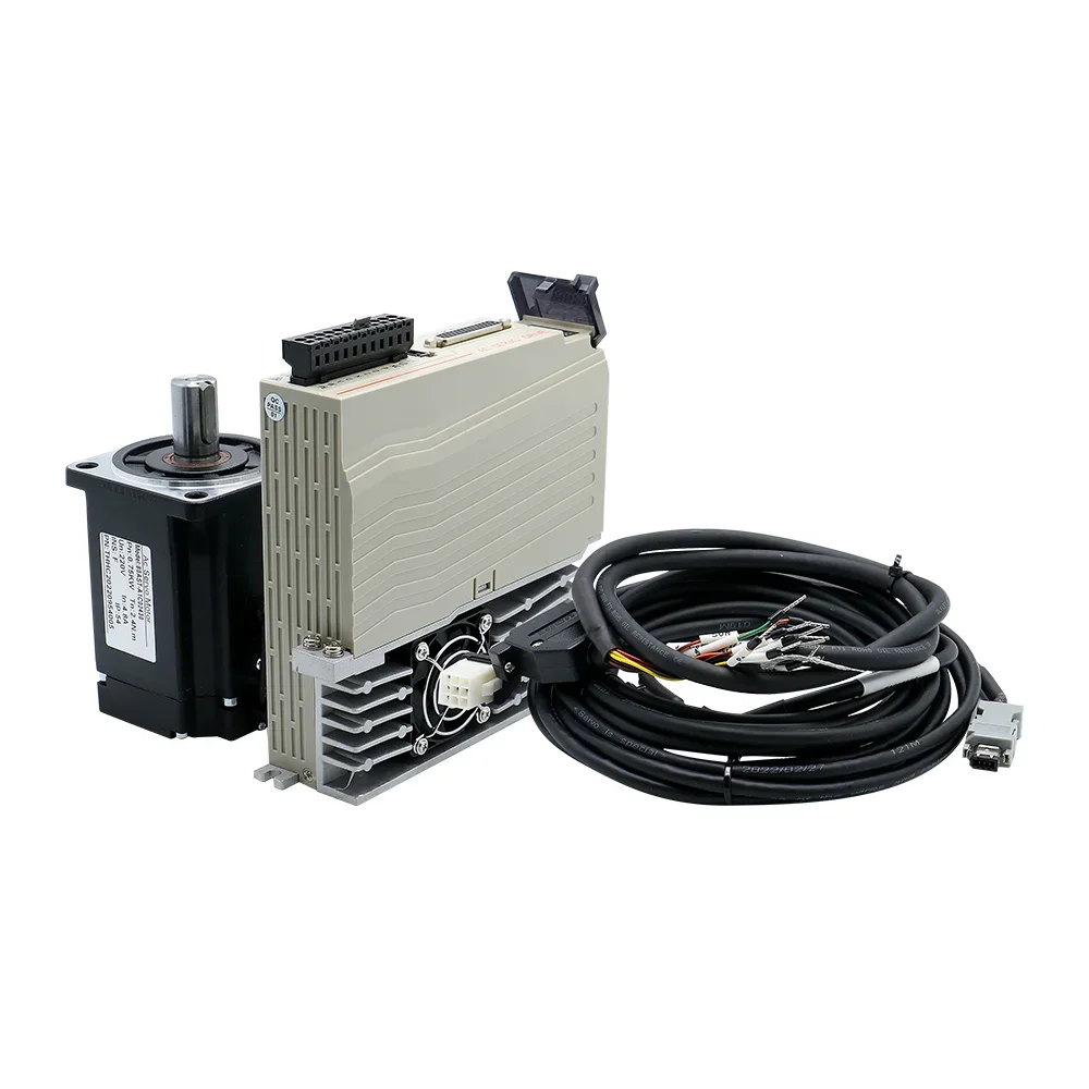 Diameter 14mm 2.8A 220V Single Phase AC Servo Motor 400W 1.27NM 60mm Servo Motor For CNC 400w With Drive RS485 T3DL