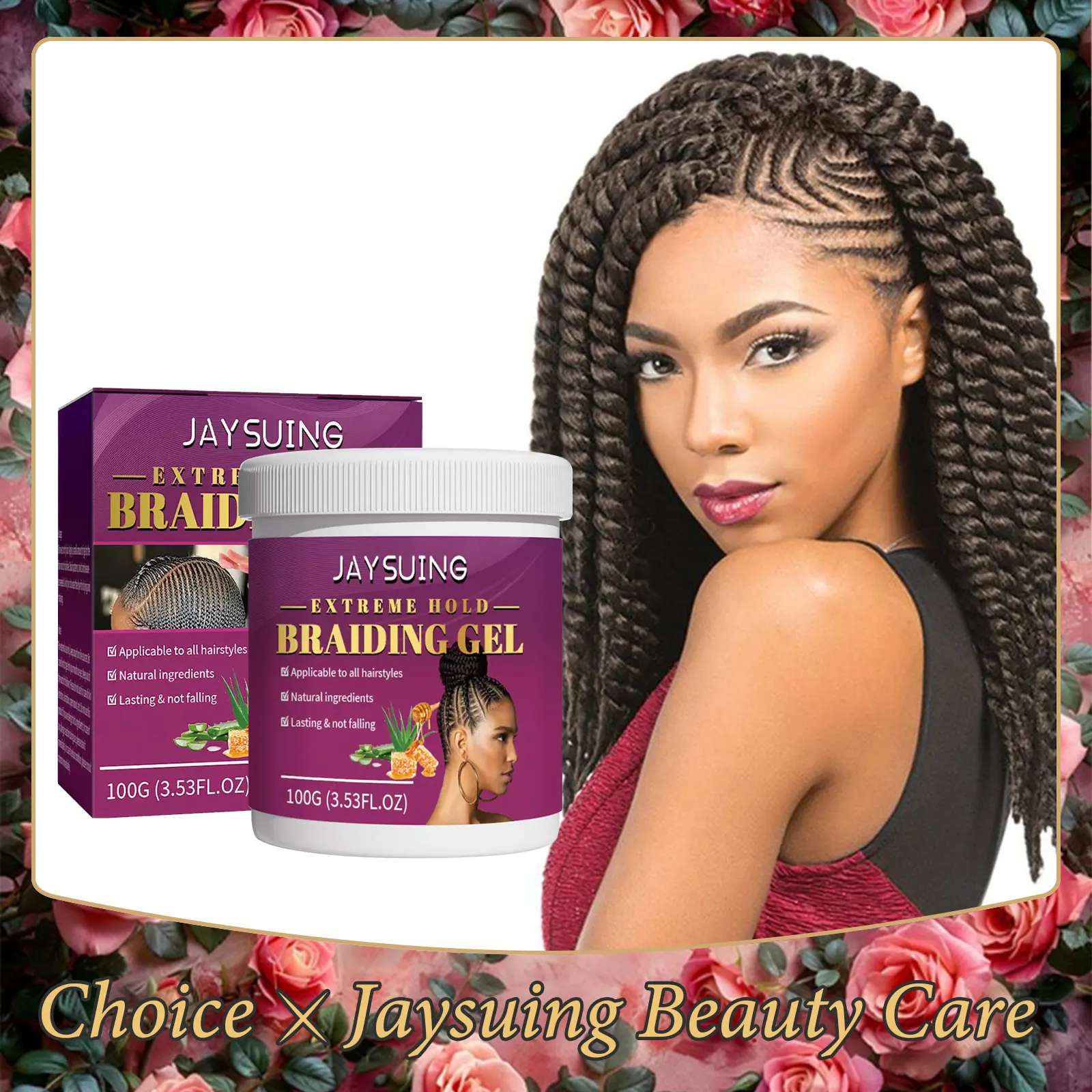 Extreme Hold Braiding Gel Dreadlocks Styling Control Edge Smooth Pomade Anti-Frizz Reduce Damage Twist Cornrow Hair Shaping Wax