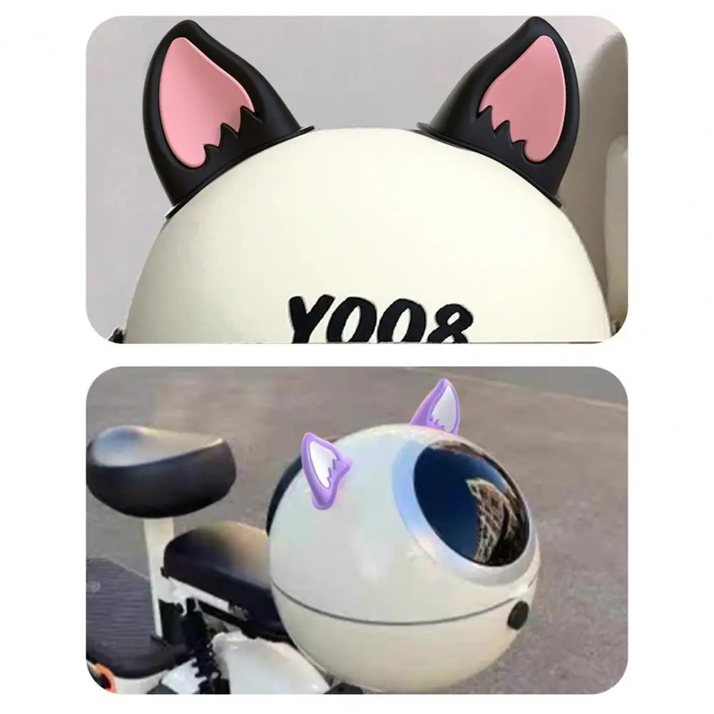 Capacete de motocicleta com orelha de gato para crianças, acessórios decorativos para scooter, bicicleta, skate, adesivo