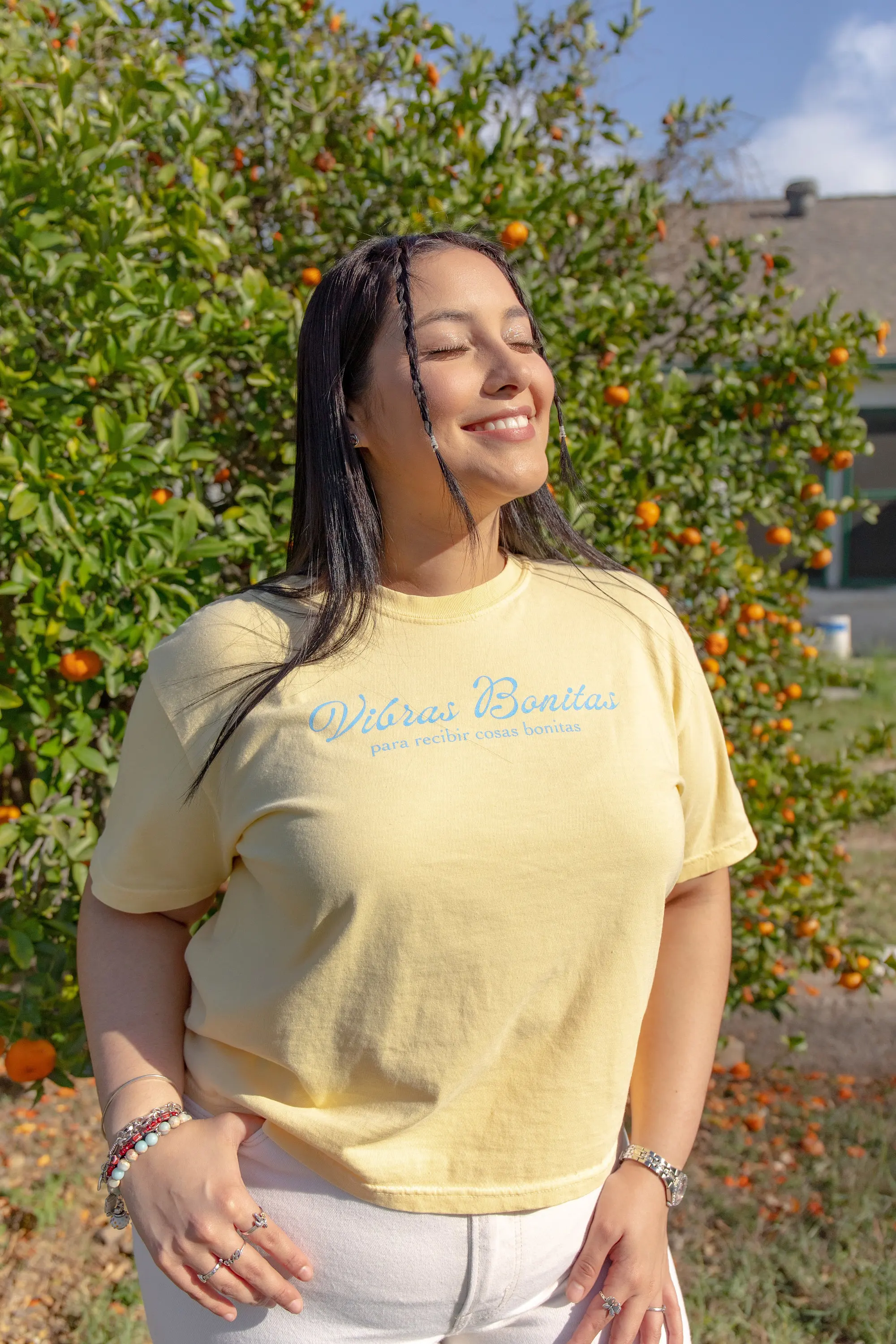 Vibras Bonitas Yellow Crop Top T shirt