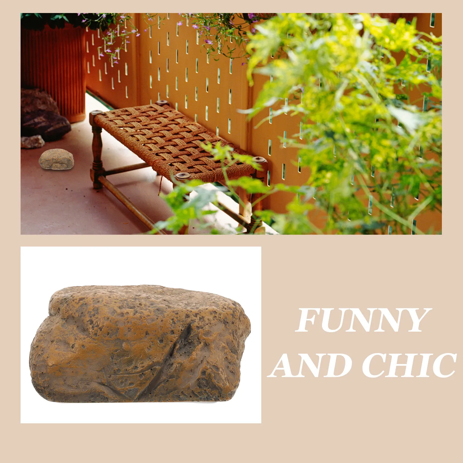 Outdoor Decor Hide Key Holder outside Hidden Hiding Garden Rock Hider Statue Artificial Stone Fake