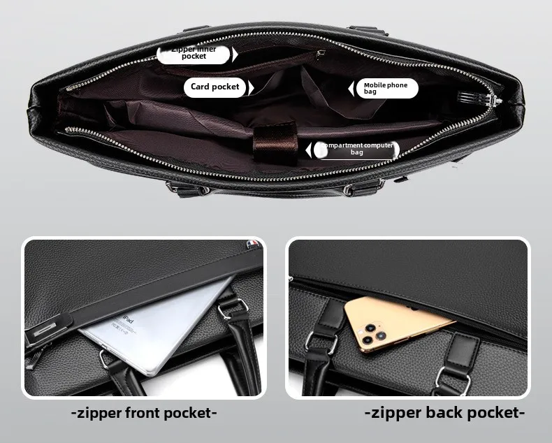 Men's Handbag, Business Casual Horizontal Design, Men's Bag, Official Document, One Shoulder Diagonal Cross Bag, Computer Bag