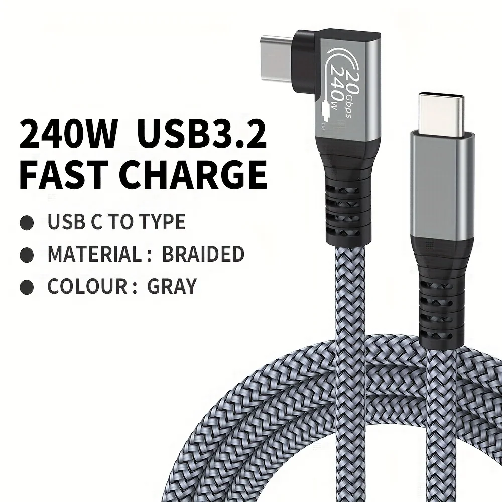 LAIHONEN USB C to USB C data cable 20Gbps USB C Gen 2 cable  feet 4K display cable 240W PD charging compatible for iPhone 15 Pro