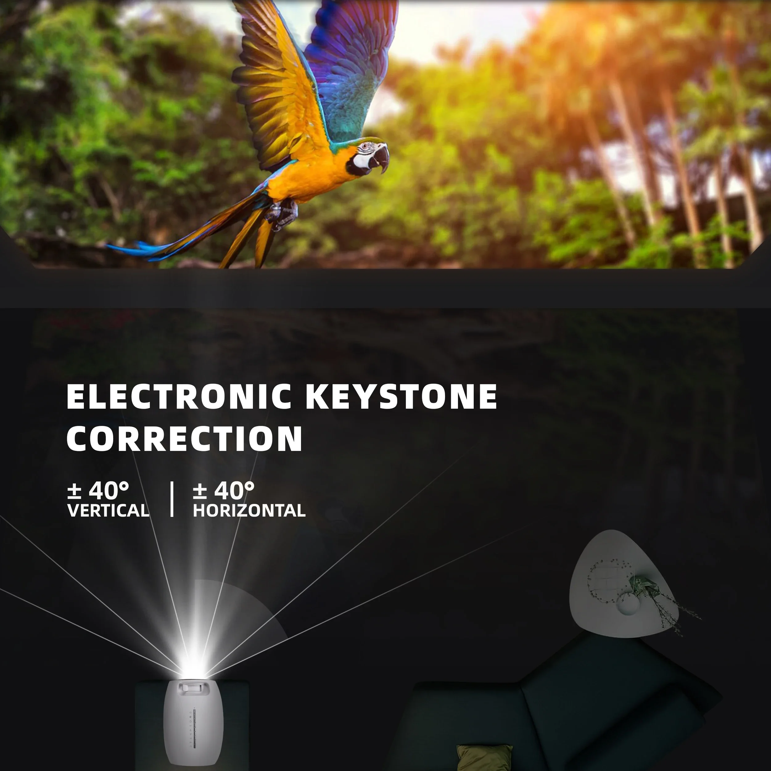 Venda quente D3000 Full HD 1080P Projetor de tela de cubo portátil de alto brilho Projetor LED de filme 4k