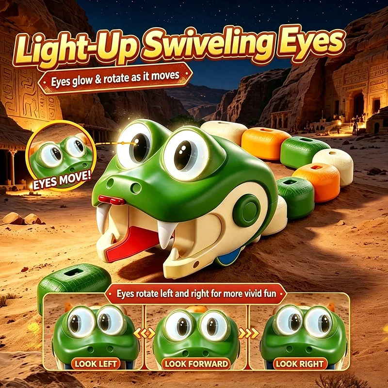 Magnetic Greedy Snake Rotating Eyes Creativity Dual Player Battle Animal Eating Bean Interactive Educational Birthday Gifts