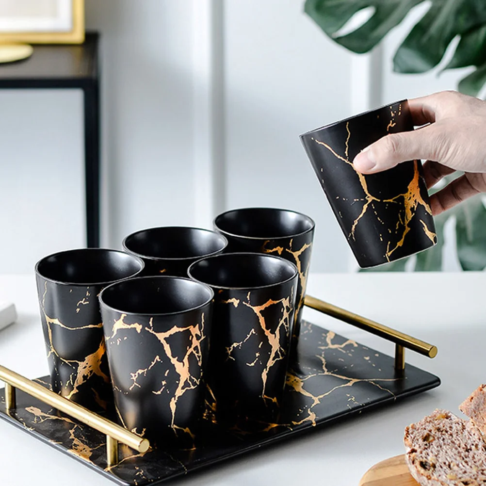 

2Pcs Marble Effect Ceramic Cups Practical Coffee Tea Milk Juice Drinkware Ceramics Cup Marbling Coffee Cup