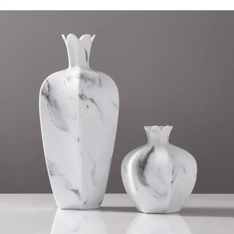 

#For Ceramic Vase Marbling Pomegranate Flower Handicraft Ornaments Arrangement Modern Home Decoration Vases&