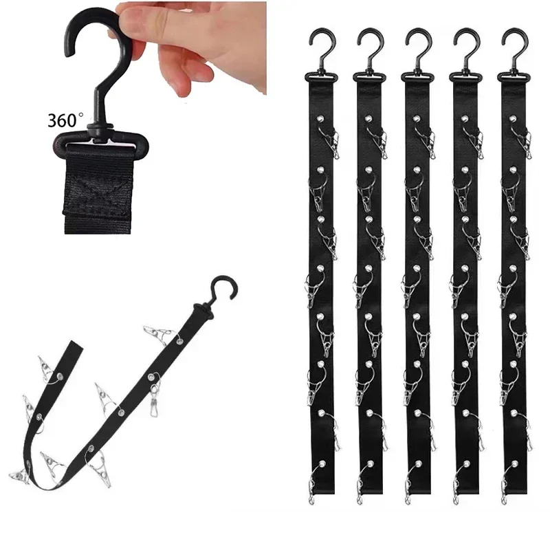 

1PC Hat Rack Wardrobe Storage DIY Hanger 8 Clips Hanging Closet Vertical Shelf Rack Free Punch Hats Holder Multi-Purpose Hooks