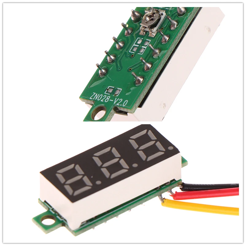 

【uihj】1 шт. 0,28-дюймовый светодиодный цифровой вольтметр постоянного тока, цифровой дисплей, регулируемый трехпроводной тестер напряжения постоянного тока 0-100 В, мобильный тестер напряжения