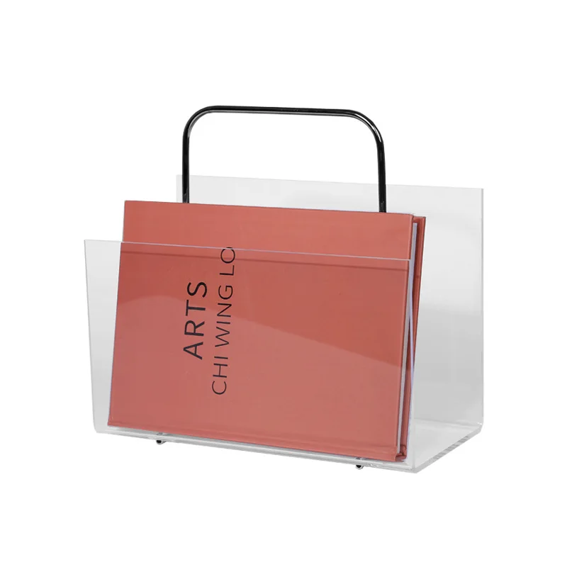 

Modern simple acrylic portable bookshelf magazine shelf ornament model room sales office study soft decoration