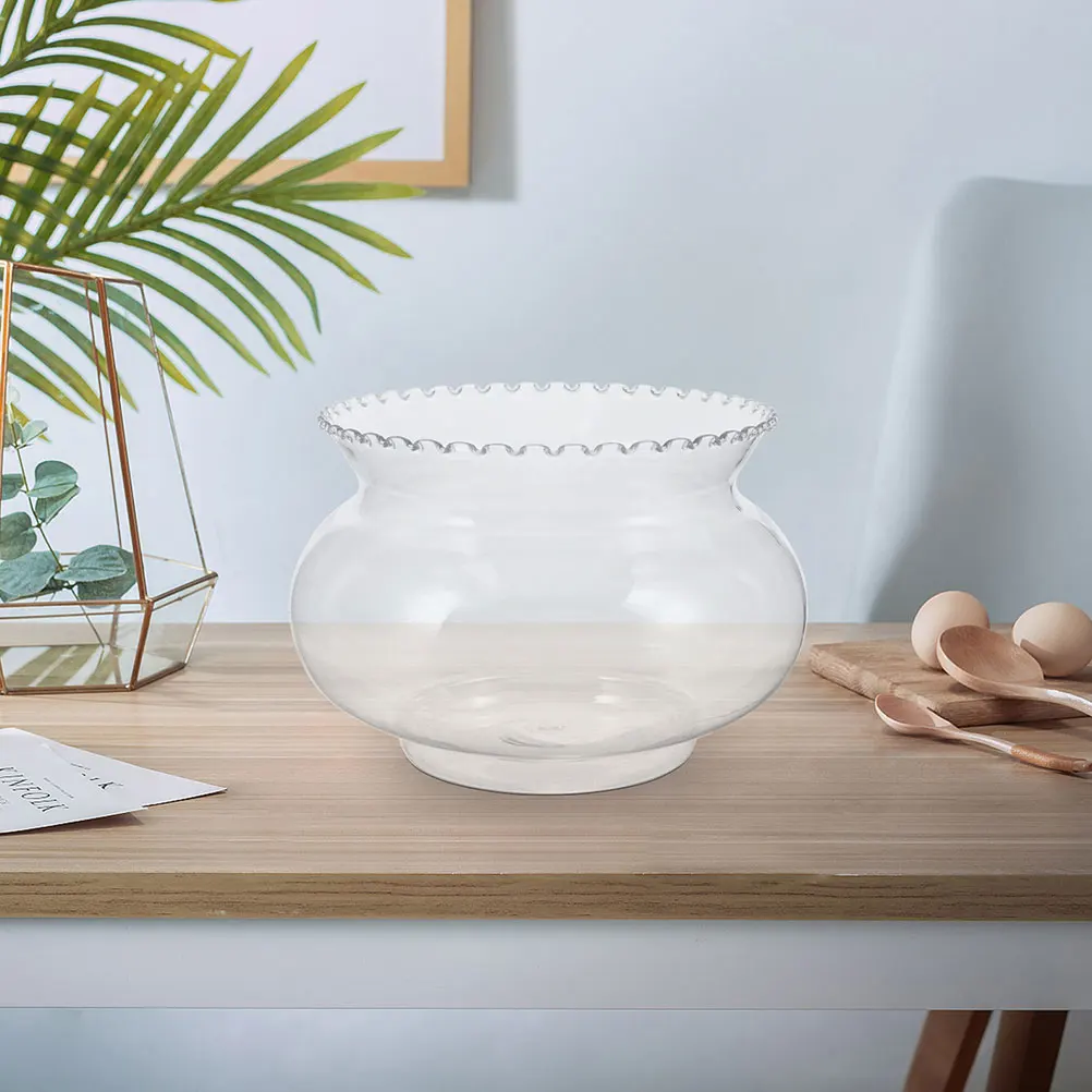 

Small Fish Tank Gold Clear Bubble Planter Turtle Beta Aquariums Plastic Desktop Office Betta