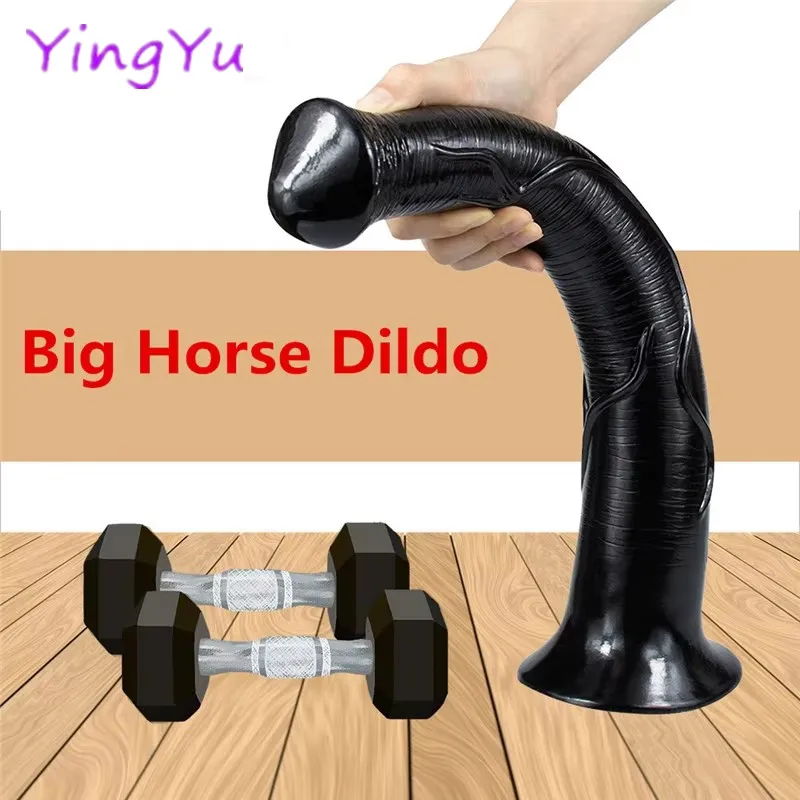 Realistic 1:1 Huge Animal Penis Long Horse Dildo Anal Plug for Women Vaginal Masturbation Massage Big Cock Gay Lesbian Sex Toys