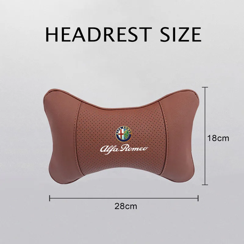 1Pcs Car Seat Headrest Auto Logo Neck Pillow For Alfa Romeo 156 159 147 4C 8C 166 Giulia Giulietta Mito Stelvio Spider GT Tonale