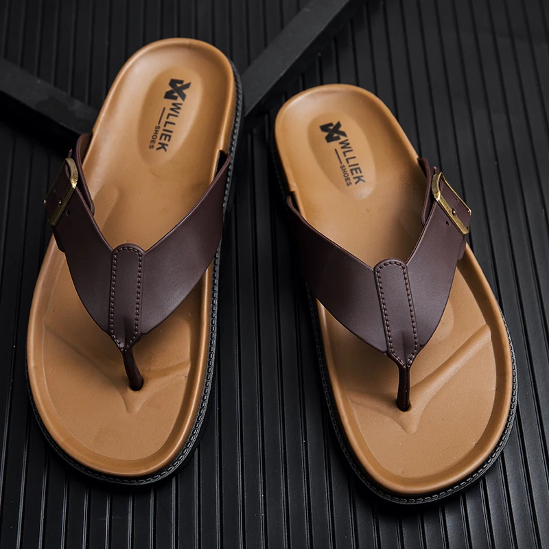 Summer 2025 New Fashion Korean Style Thong Sandals for Men with Anti-Slip and Anti-Odor Features