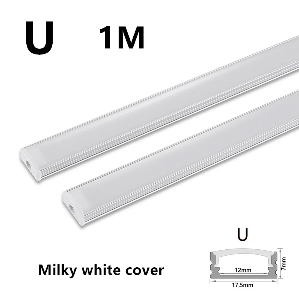 10-100PCS DHL 1m LED strip aluminum profile 5050 5730 LED hard bar light led bar aluminum channel housing withcover end cover