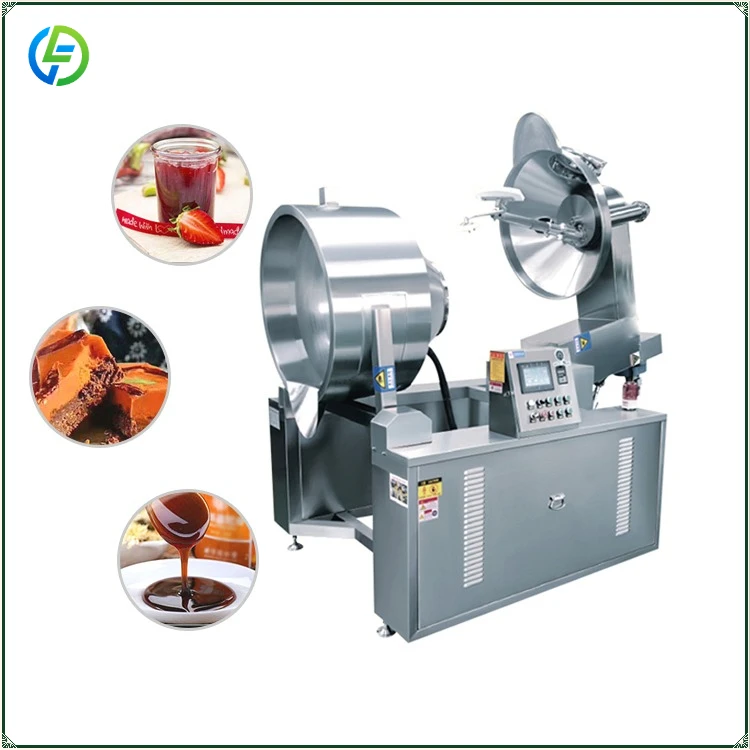 CE Certified Electromagnetic Heating Popcorn Planetary Stirring Tilting Double Steam Jacket Mixer Cooking Pot FL Customized