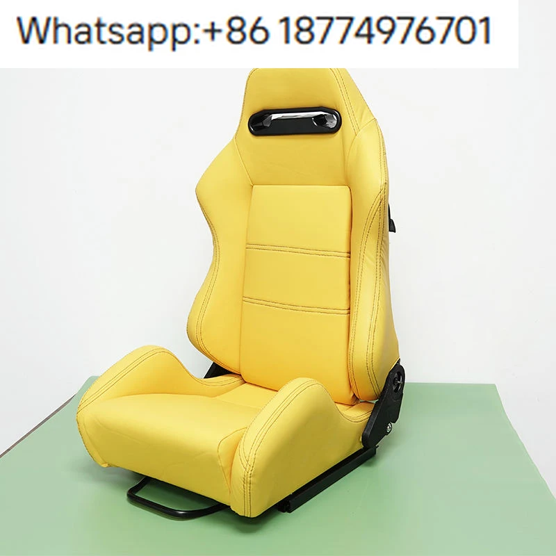 EDDYSTAR Customized Logo Material Color Yellow Racing Seat Sport Pu Leather Bucket Seats