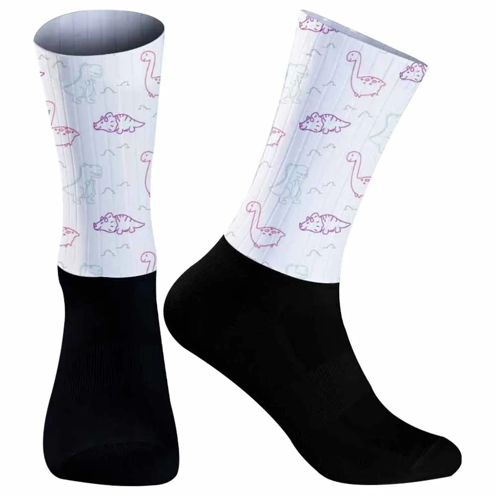 Men Women Bike Outdoor Running Professional Sports Cycling Socks New High Compression Socks Doughnut pattern Socks