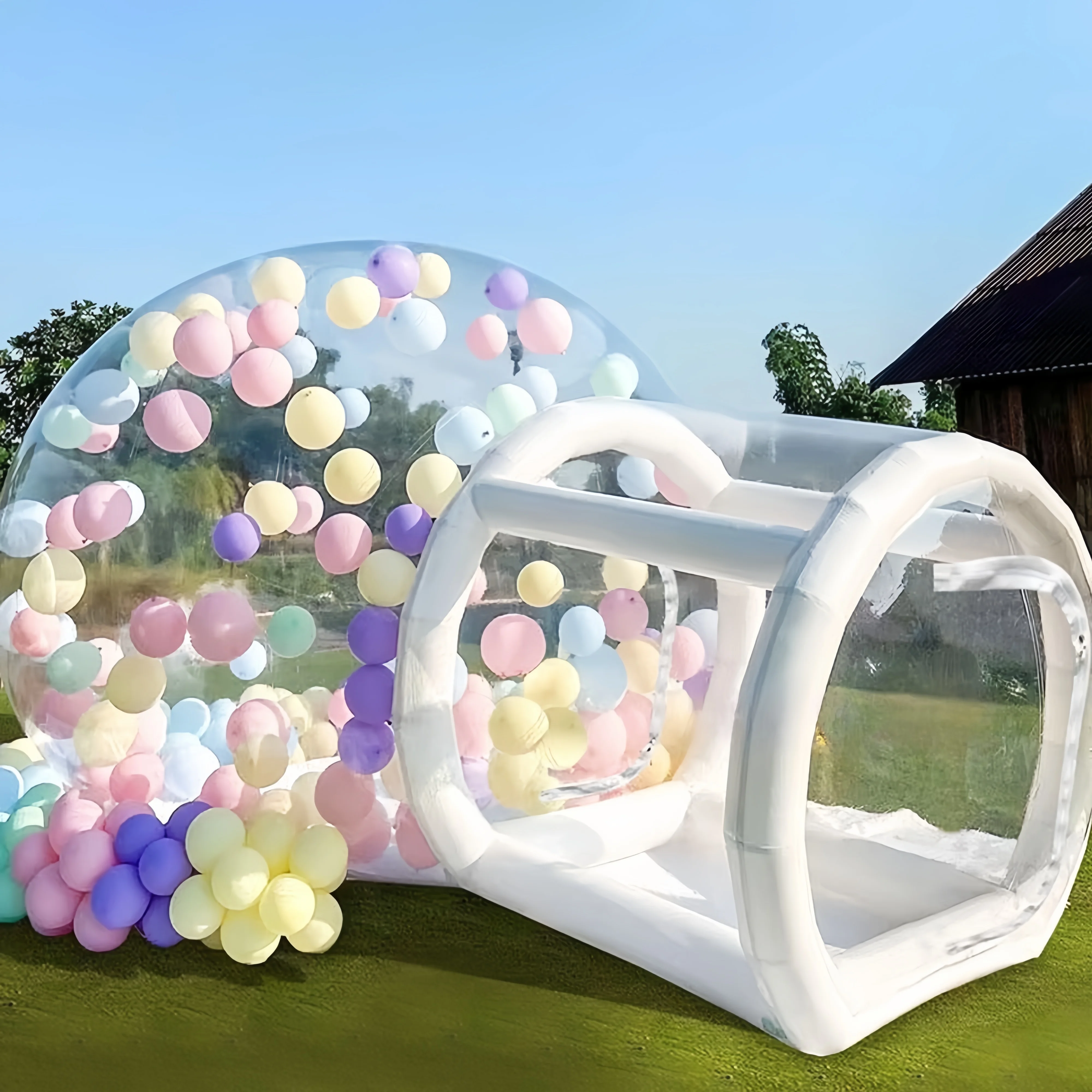

Надувной дом из воздушных шаров с воздуходувкой, ПВХ пузырьковая палатка, прозрачный дом для дома, свадьбы, уличного дня рождения, вечеринки