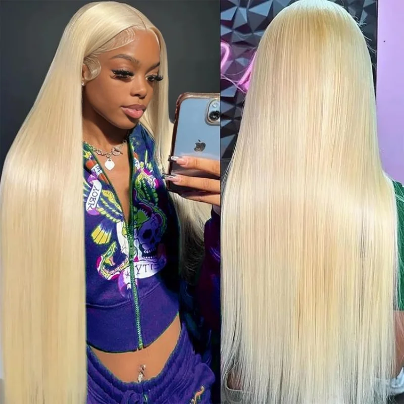 

Colored blonde 613 bone straight 13x6 hd lace frontal wigs 30 inch human hair brazilian 100% human hair wig choice for women