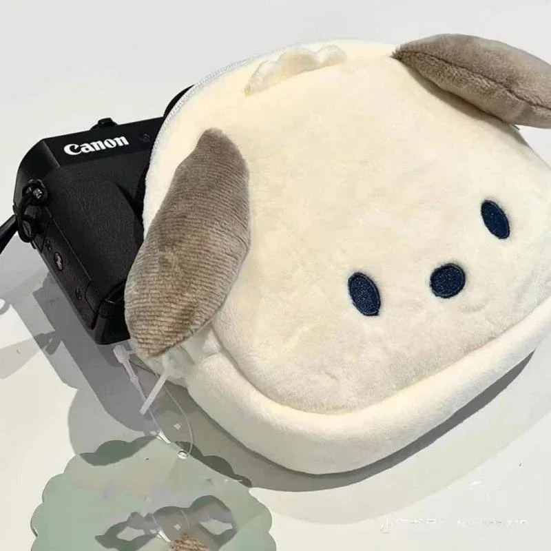 Anime Sanrio Plush Bag Kawaii Pochacco Accessories Cute Beauty Plushies Cosmetic Bag Coin Purse Storage Bag Toys for Girls Gift