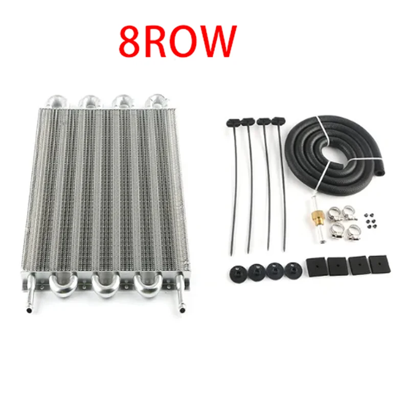 Aluminum Universal Oil Cooler Kit 4 /6 / 8 /10 Row Engine Oil Radiator Car Auto Transmission Auto-Manual Radiator Converter