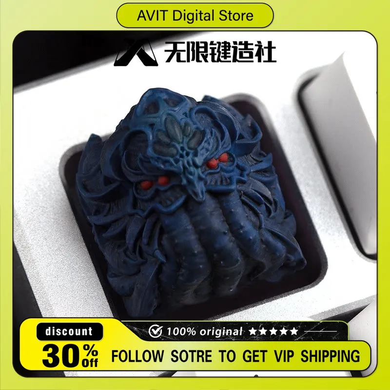 

Колпачок для клавиши ESC из смолы с изображением осьминога-монстра Cthulhu Artisan для механической клавиатуры с переключателями Cherry MX, декор в стиле темной готической мифологии