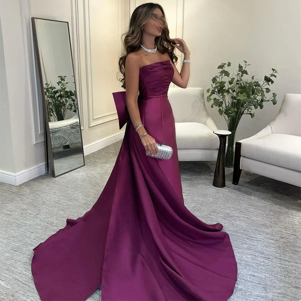 ROYET Classic Strapless Mermaid Long Evening Dress Ankle Length Sweep Train Vintage Sexy Formal Prom Gown For Woman New 2024