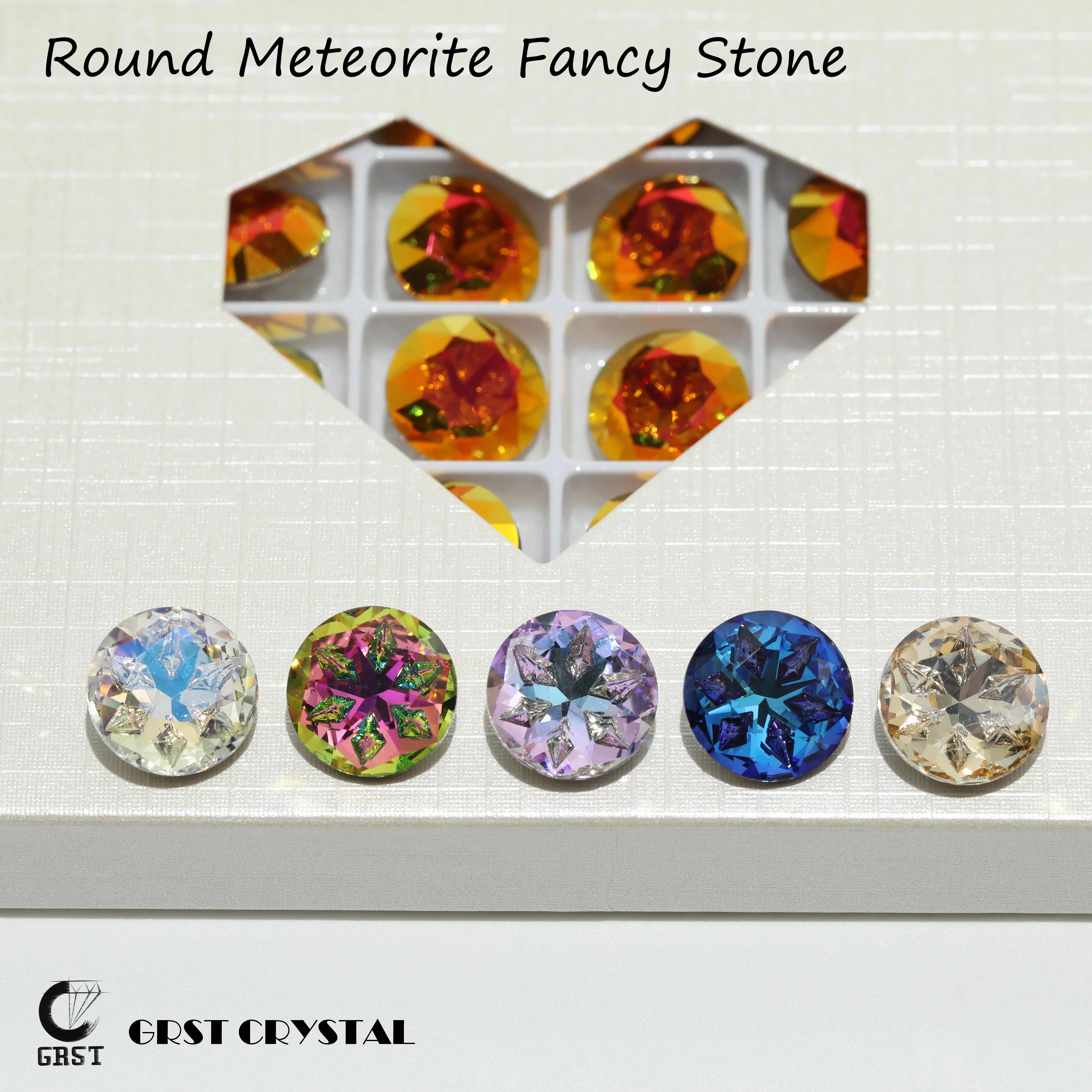 GRST Premium Meteorite Serie Strass DV4021 Runde Ziersteine Glänzende Kristalle für Nagelkunst Hochzeitskleider Taschen DIY-Zubehör – Detail 1